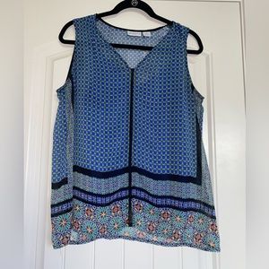 Liz Claiborne Mediterranean blouse PL EUC